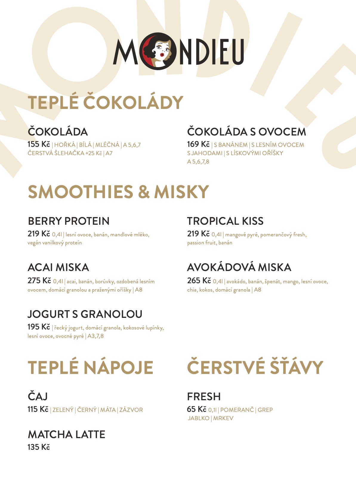 Menu - Praha Rytířská - 2